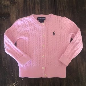 Ralph Lauren pink cable-knit cardigan